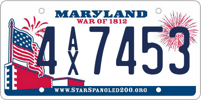 MD license plate 4AX7453