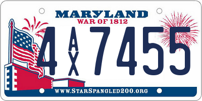 MD license plate 4AX7455