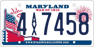 MD license plate 4AX7458