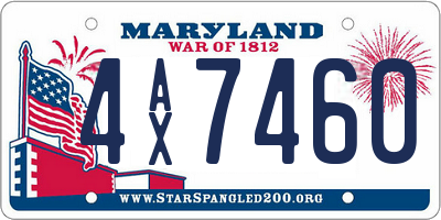 MD license plate 4AX7460