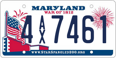 MD license plate 4AX7461