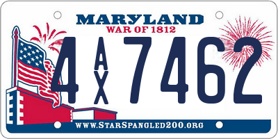 MD license plate 4AX7462