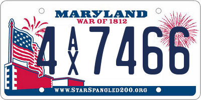 MD license plate 4AX7466