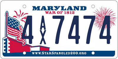 MD license plate 4AX7474