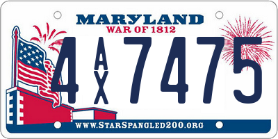 MD license plate 4AX7475