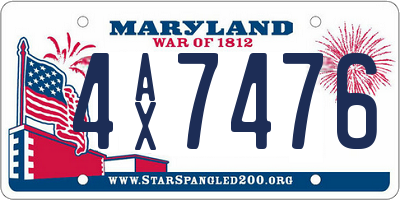 MD license plate 4AX7476