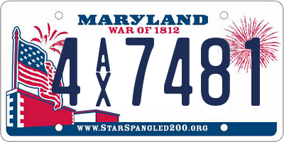 MD license plate 4AX7481