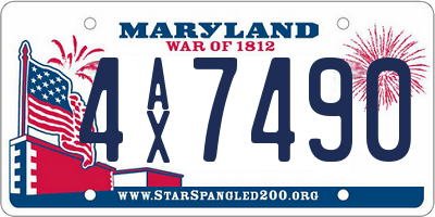 MD license plate 4AX7490