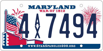 MD license plate 4AX7494