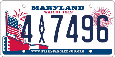 MD license plate 4AX7496