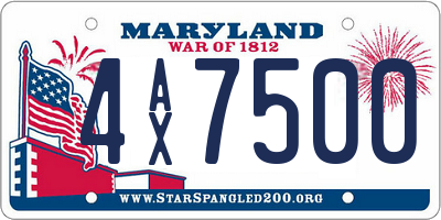 MD license plate 4AX7500