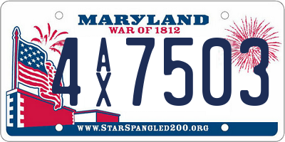 MD license plate 4AX7503