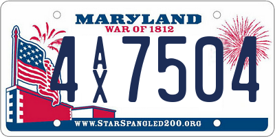 MD license plate 4AX7504