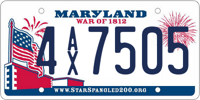 MD license plate 4AX7505