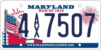 MD license plate 4AX7507
