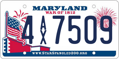 MD license plate 4AX7509
