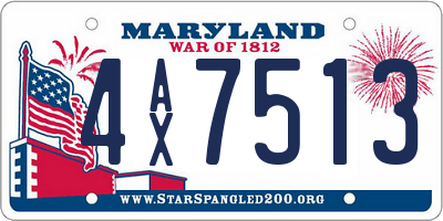 MD license plate 4AX7513