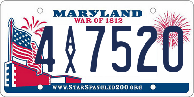 MD license plate 4AX7520