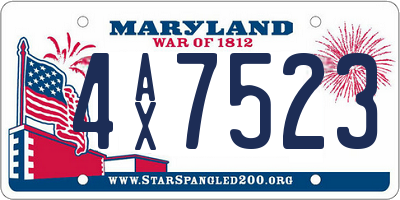 MD license plate 4AX7523
