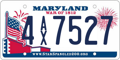 MD license plate 4AX7527