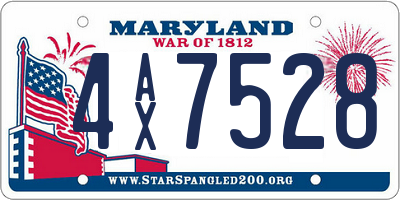 MD license plate 4AX7528