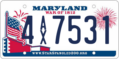 MD license plate 4AX7531