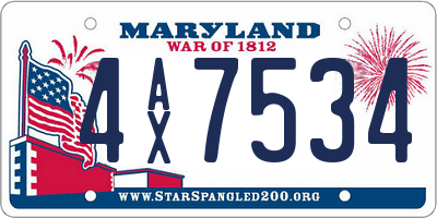 MD license plate 4AX7534