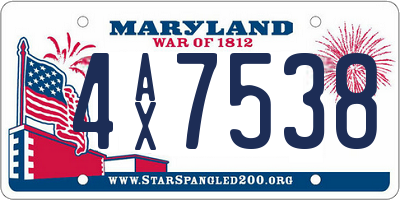MD license plate 4AX7538