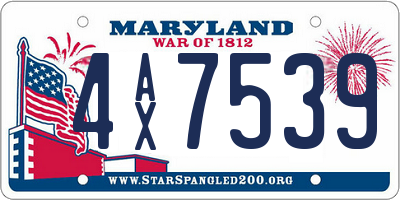 MD license plate 4AX7539