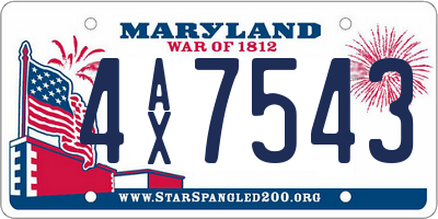 MD license plate 4AX7543