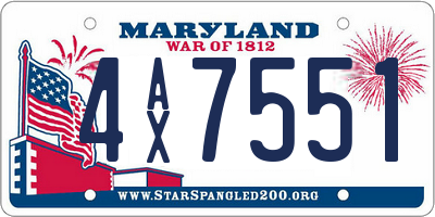MD license plate 4AX7551