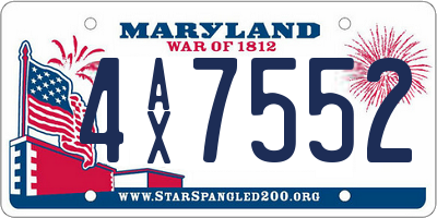 MD license plate 4AX7552