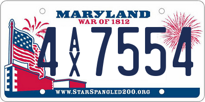 MD license plate 4AX7554