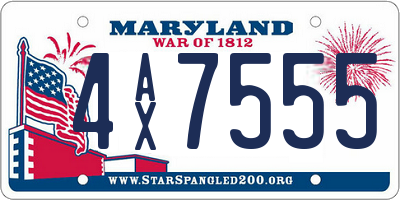 MD license plate 4AX7555