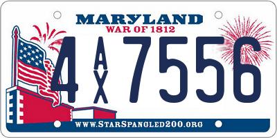 MD license plate 4AX7556