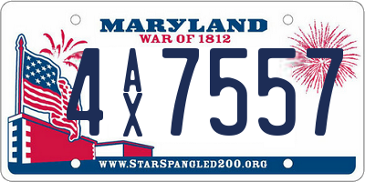 MD license plate 4AX7557