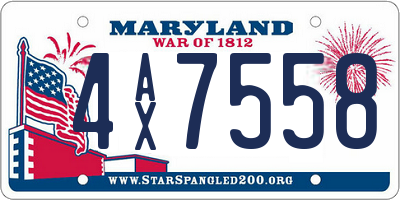 MD license plate 4AX7558