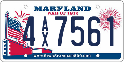 MD license plate 4AX7561
