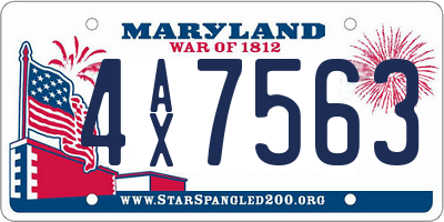 MD license plate 4AX7563