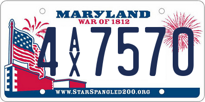 MD license plate 4AX7570