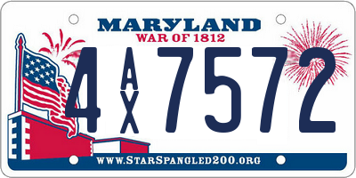 MD license plate 4AX7572