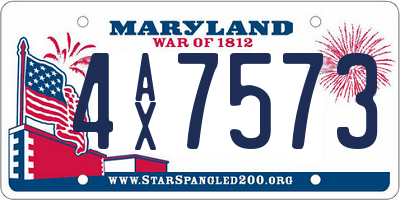 MD license plate 4AX7573
