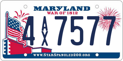 MD license plate 4AX7577