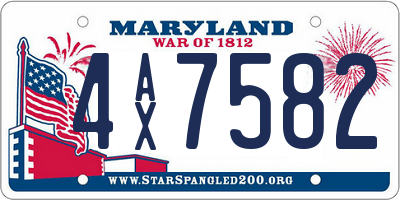 MD license plate 4AX7582