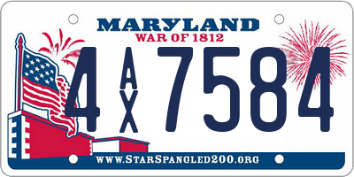 MD license plate 4AX7584