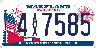 MD license plate 4AX7585