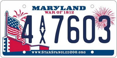 MD license plate 4AX7603