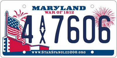 MD license plate 4AX7606
