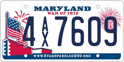 MD license plate 4AX7609