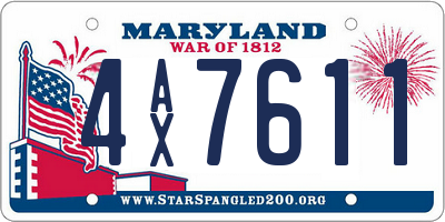 MD license plate 4AX7611